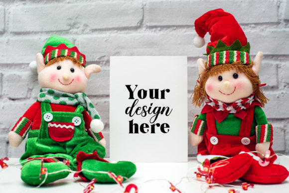 Christmas Card Mockup Elf 15: A Playful Graphic for Christmas Amp Creators
