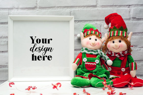 Christmas Frame Mockup. Elf Mockup 19 - A Playful Graphic for Holiday Designs