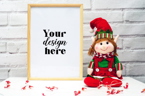 Christmas Frame Mockup. Elf Mockup 60 - A Festive Graphic Asset for Frames Amp