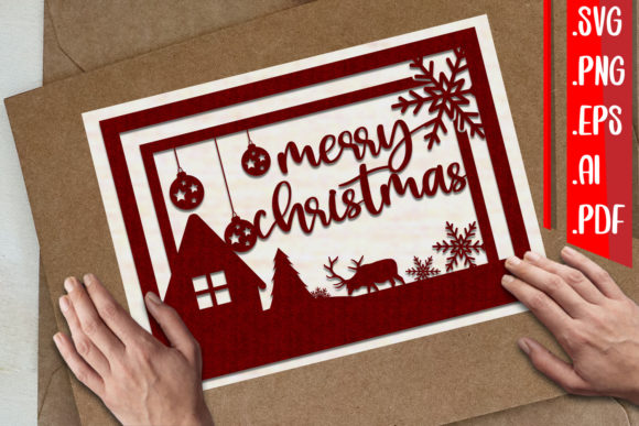 Christmas Greeting Cards 6 Svg Eps Png for Crafts and Graphics