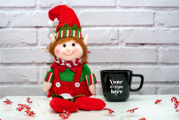 Christmas Mug Mockup. Elf Mockup 67 - Graphics for Mugs Amp