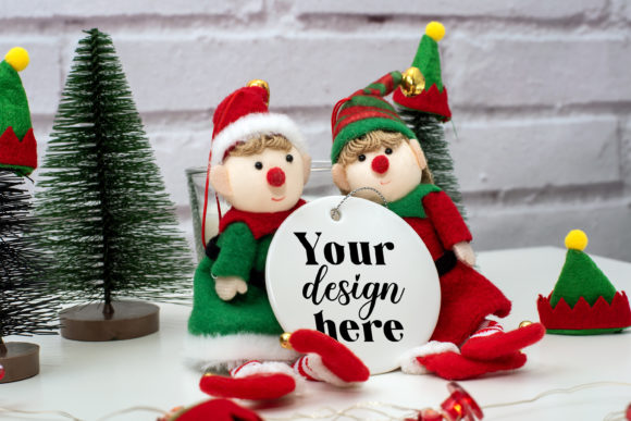 Christmas Ornament Mockup Elf Mockup 110 for Graphics and Christmas Amp Projects