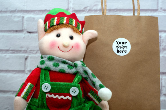 Christmas Sticker Mockup Elf 115: A Playful Graphic for Labels Amp Projects