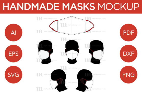 Handmade Mask Vector Mockup for Crafts and Graphics
