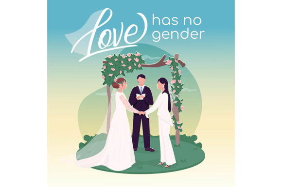 LGBT Wedding Social Media Post Mockup