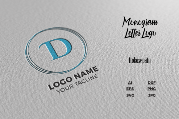 Logo Letter D Blue Texture Mockup - A Versatile Graphic Design Asset