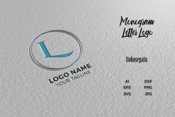 Logo Letter L Blue Texture Mockup for Logos and Graphics