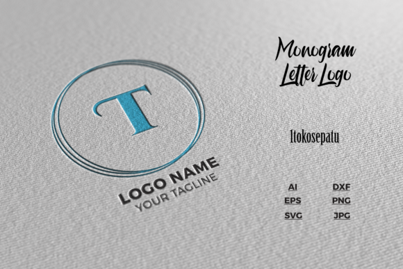 Logo Letter T Blue Texture Mockup for Logos and Graphics