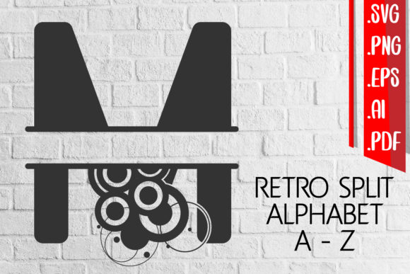 Retro Abstract Split Alphabet a-Z for Graphics and Crafts