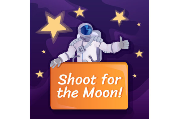 Shoot for Moon Social Media Post Mockup - Graphic Templates for Digital Sellers