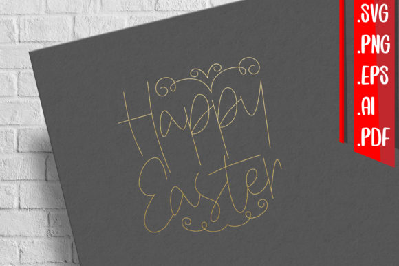 Single Line - Happy Easter Graphics for Crafts