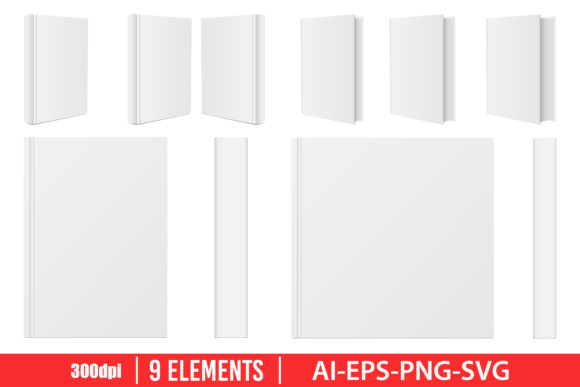 Stylish Book Mockup Clipart Vector for Graphics and Illustrations