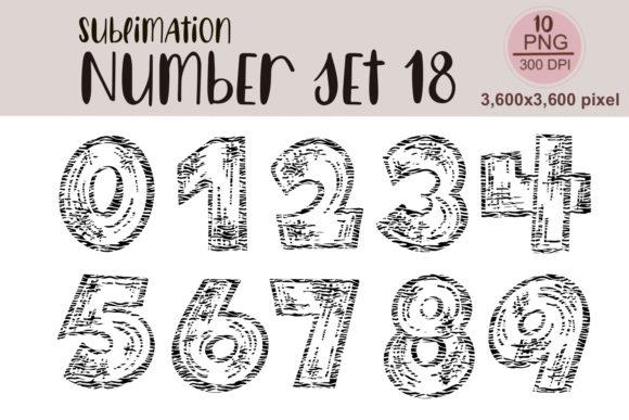 Sublimation Number Set 18 for Cricut and Handmade Projects