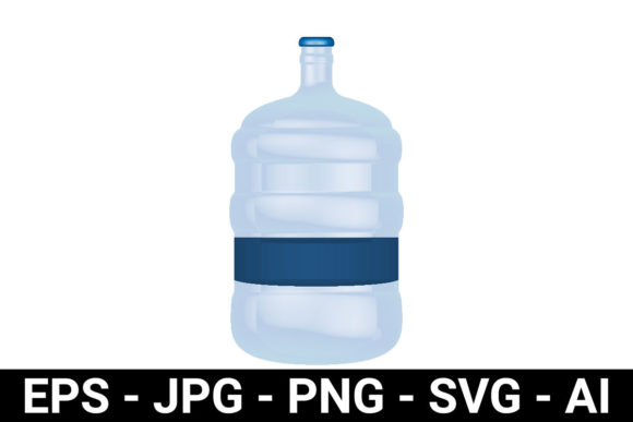 Water Gallon 3D Mockup for Packaging - Graphics for Bottles Amp