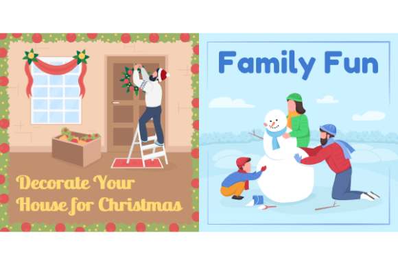 Winter Holiday Social Media Post Mockup - Graphic Templates for Digital Sellers
